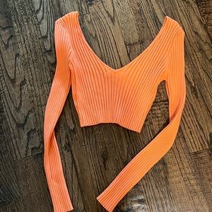 Orange Cropped Sweater 🧡